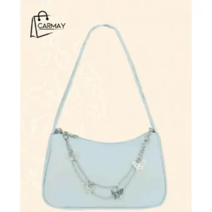 Cartera Azul Claro Cadena Mariposa
