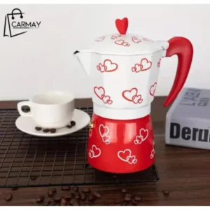 Cafetera Blanca Y Roja