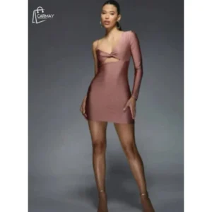 Vestido Mini Satinado Futurista