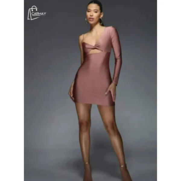 Vestido Mini Satinado Futurista