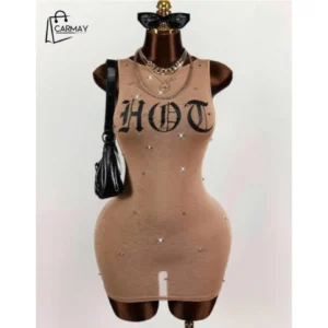 Vestido Mini Letra Y Remache(carmelita)