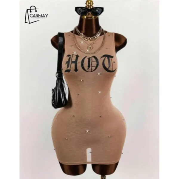 Vestido Mini Letra Y Remache(carmelita)