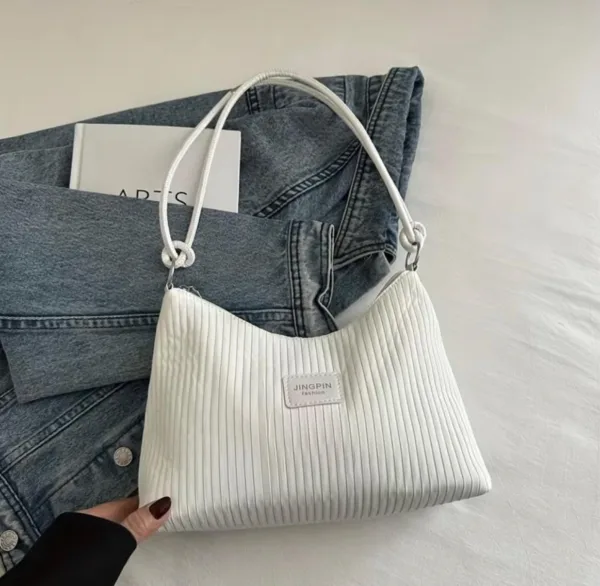 CARTERA MEDIANA BLANCA CORDUROY