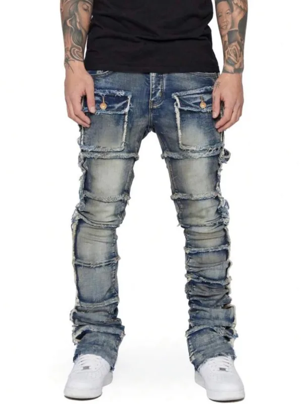 PANTALON MEZCLILLA CON BOLSILLO DEGRADADO