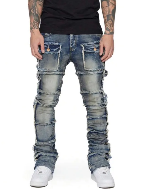 PANTALON MEZCLILLA CON BOLSILLO DEGRADADO