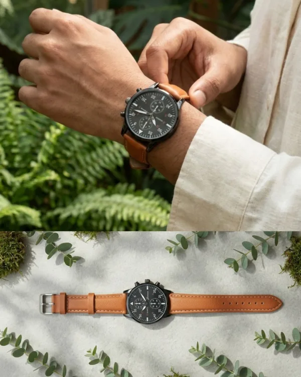 RELOJ CON CORREA DE CUERO