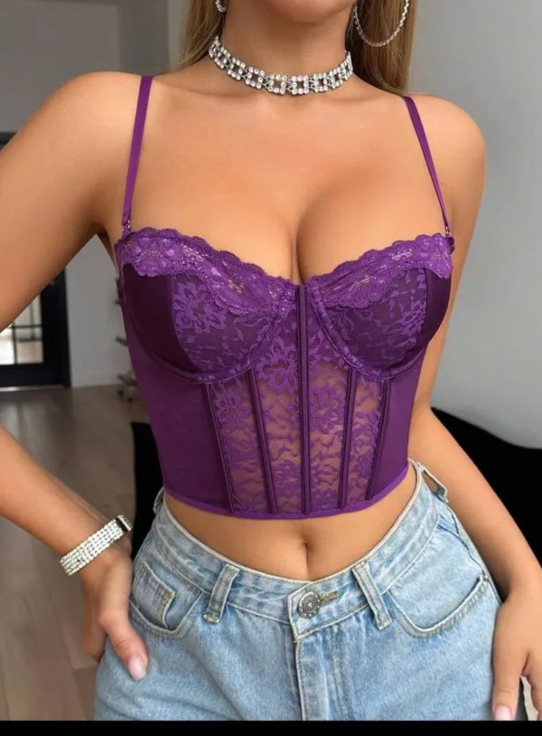 CORSET DE ENCAJE MORADO