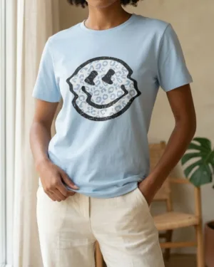 PULOVER AZUL CLARO ESTAMPADO CARA